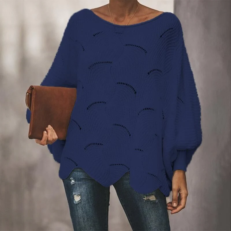 Oversized Women’s Knit Sweater - Loose Crochet, Cotton - Image 7