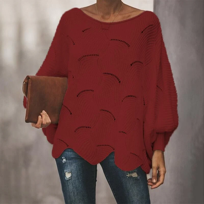 Oversized Women’s Knit Sweater - Loose Crochet, Cotton - Image 8