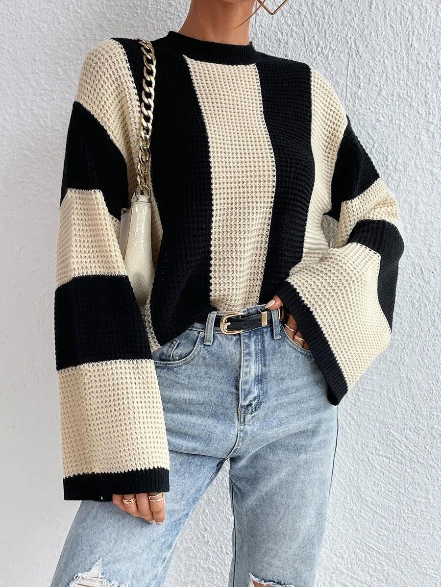 Oversized Women’s Knitted Sweater - Bell Sleeve, Chunky - Image 7