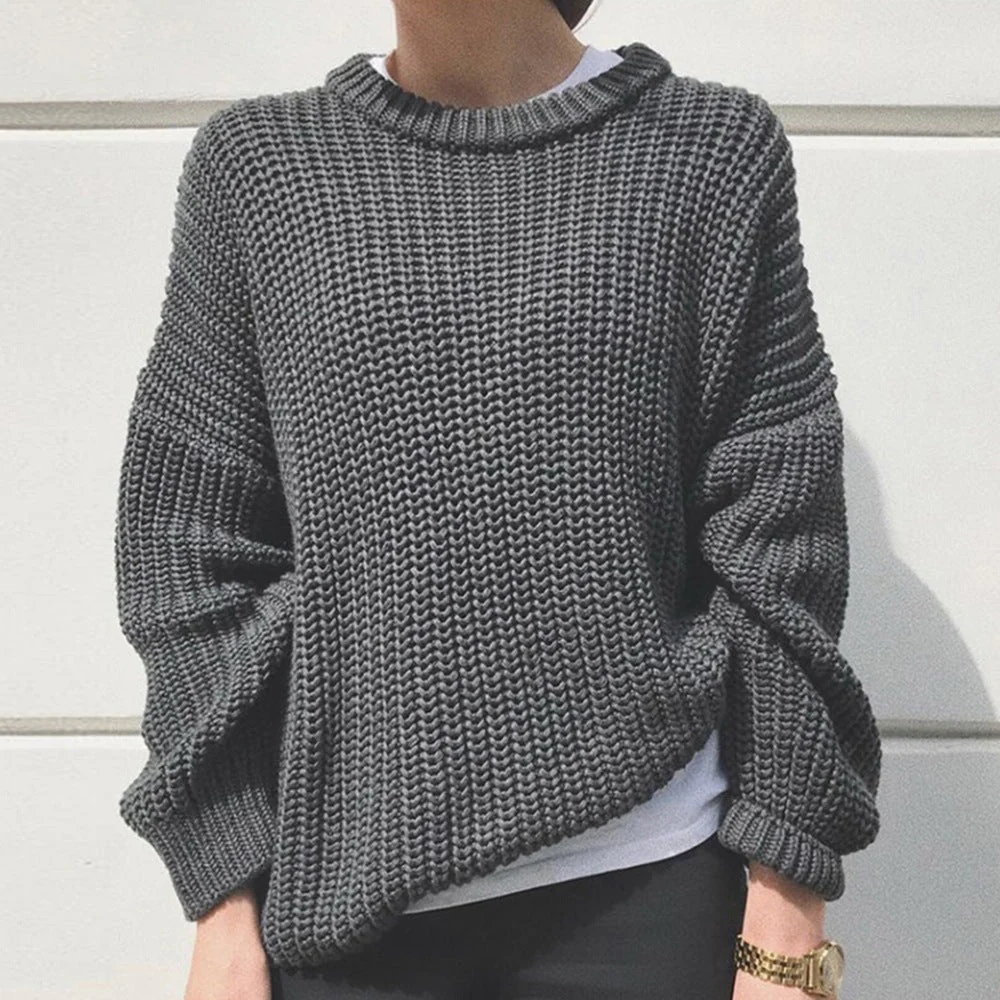 Oversized Women’s Sweater - Boxy Ribbed Knit, Weekend - Image 3