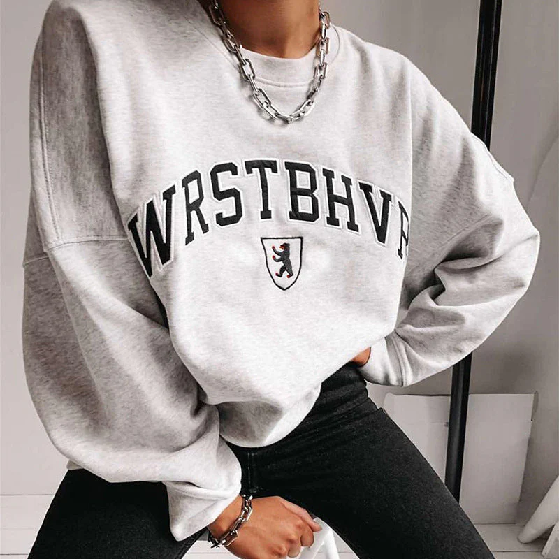 Oversized Women’s Sweatshirt - Crewneck Midweight Fall Top - Image 4