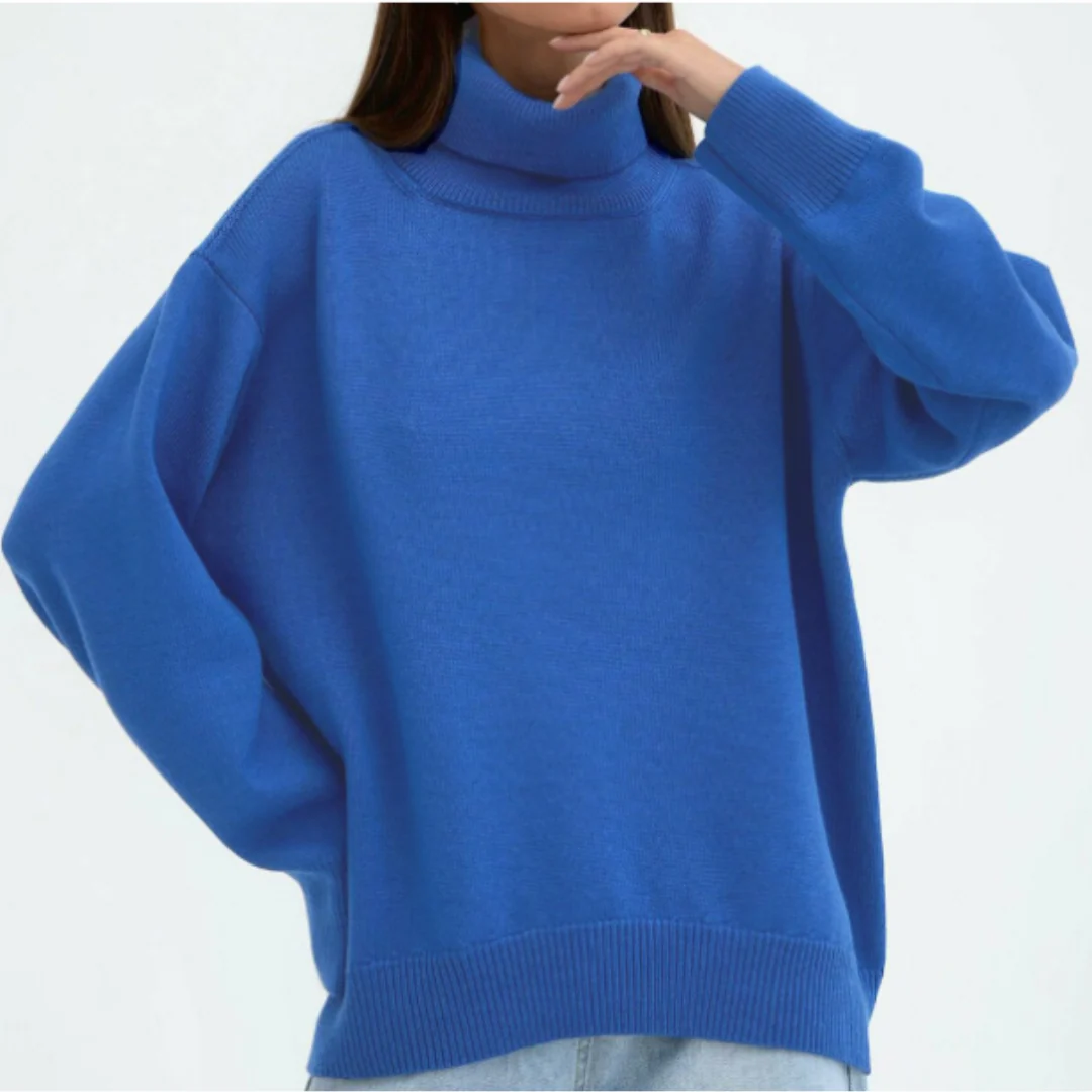 Oversized Women's Turtleneck Sweater - Midthigh Knit Winter - Image 3