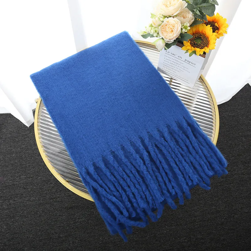 Oversized Women Scarf - Long Fringed Fluffy Wool Winter - Image 14