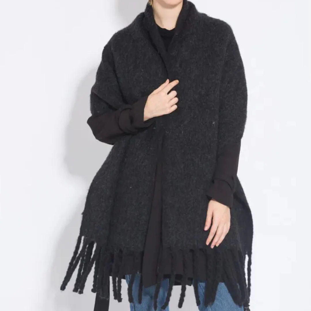 Oversized Women Scarf - Long Fringed Fluffy Wool Winter - Image 17