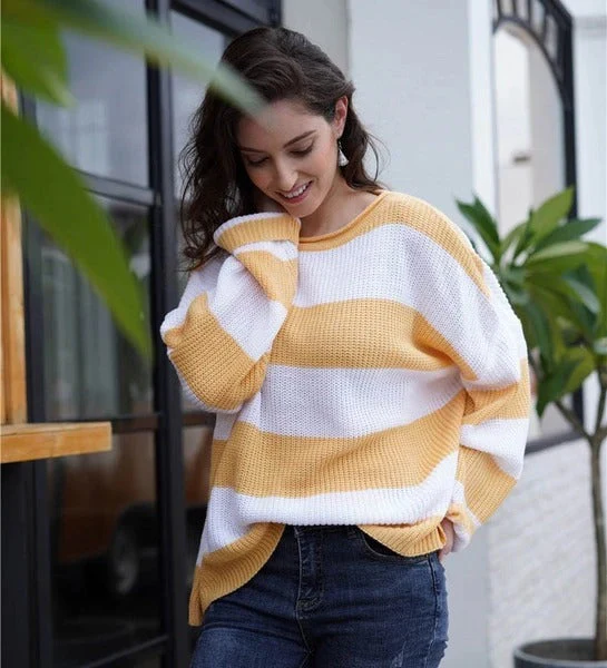 Oversized Women Sweater - Boxy Cropped Ribbed For Spring - Image 14