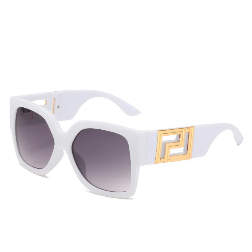 Oversized women's sunglasses – square frame, gold accents, for summer - Image 3
