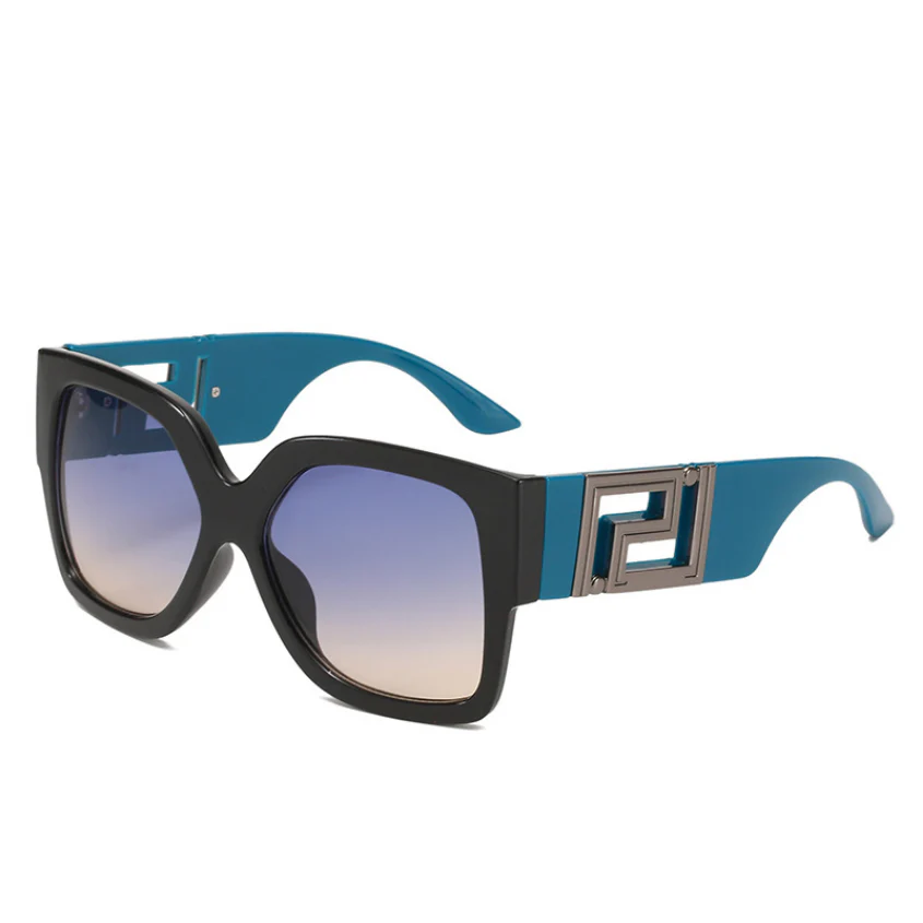 Oversized women's sunglasses – square frame, gold accents, for summer - Image 4
