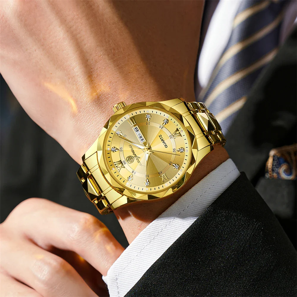 Quartz Stainless Steel Dress Watch Waterproof Glow Dial