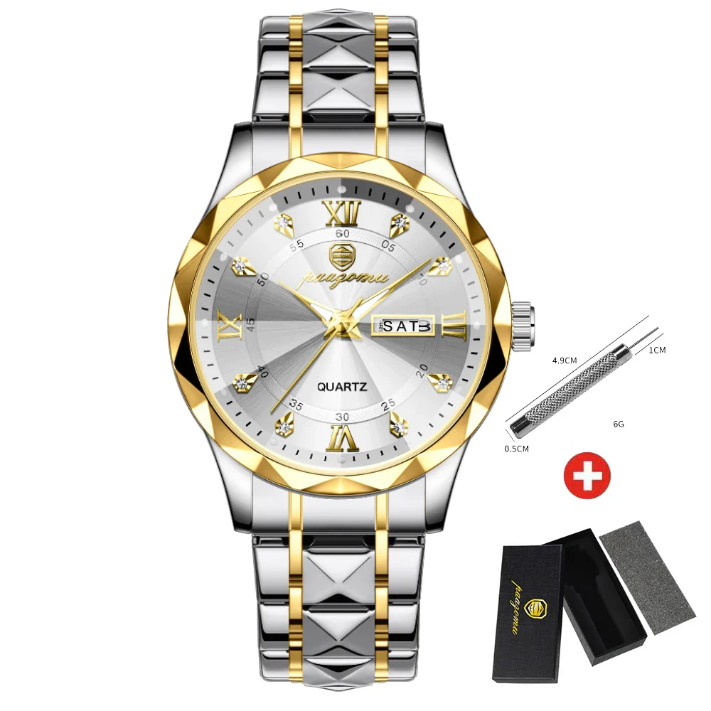 Quartz Stainless Steel Dress Watch Waterproof Glow Dial - Image 11