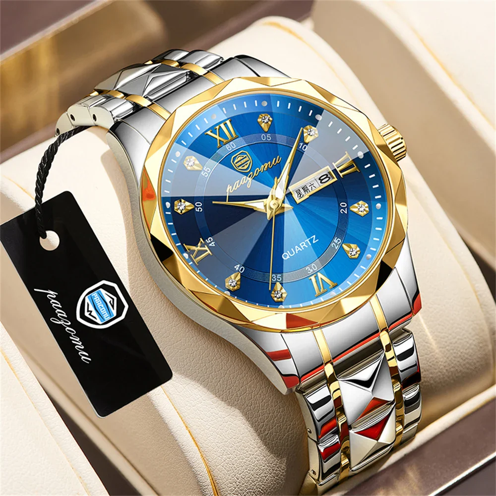 Quartz Stainless Steel Dress Watch Waterproof Glow Dial - Image 4