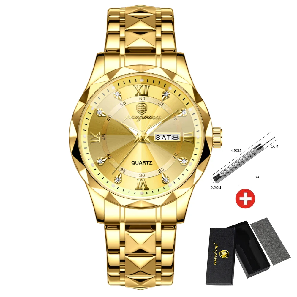 Quartz Stainless Steel Dress Watch Waterproof Glow Dial - Image 7