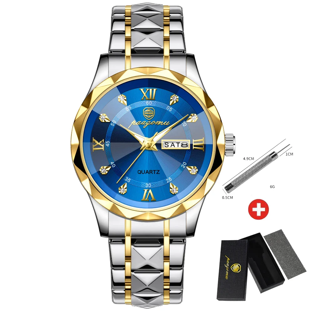 Quartz Stainless Steel Dress Watch Waterproof Glow Dial - Image 8