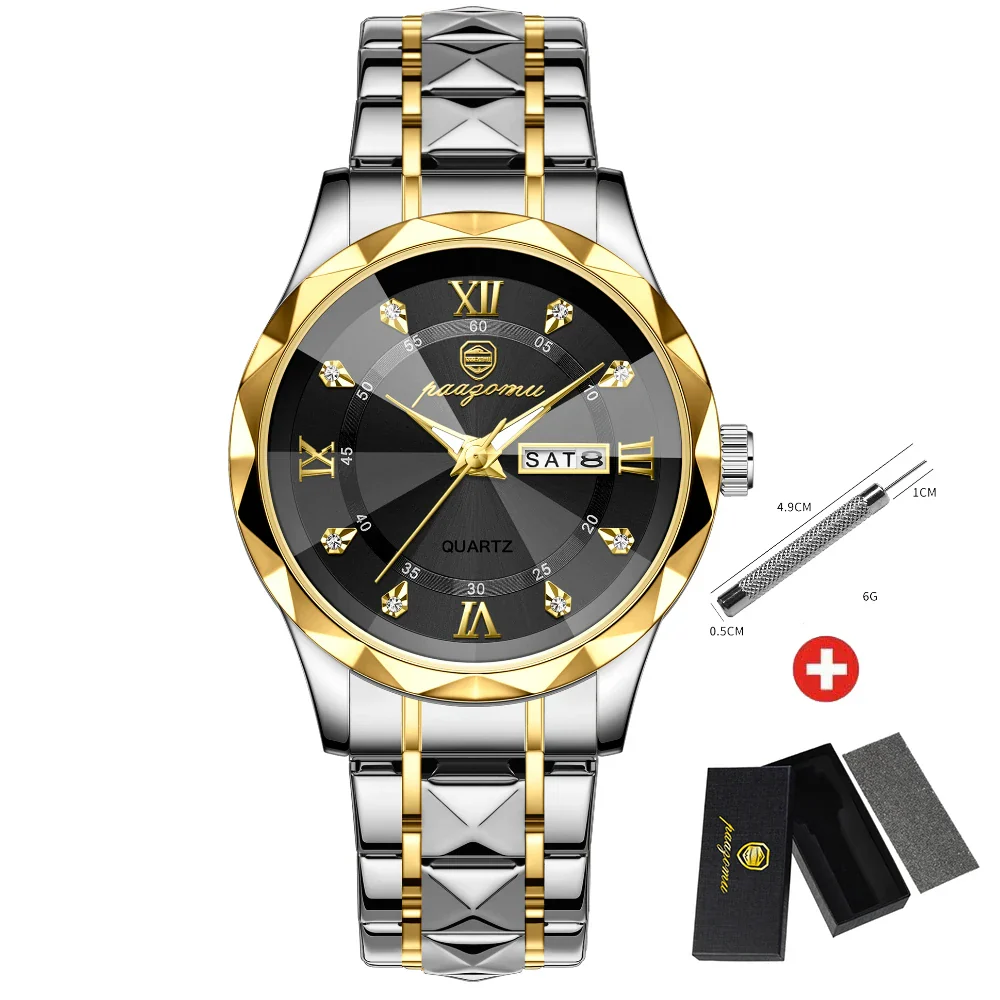 Quartz Stainless Steel Dress Watch Waterproof Glow Dial - Image 9