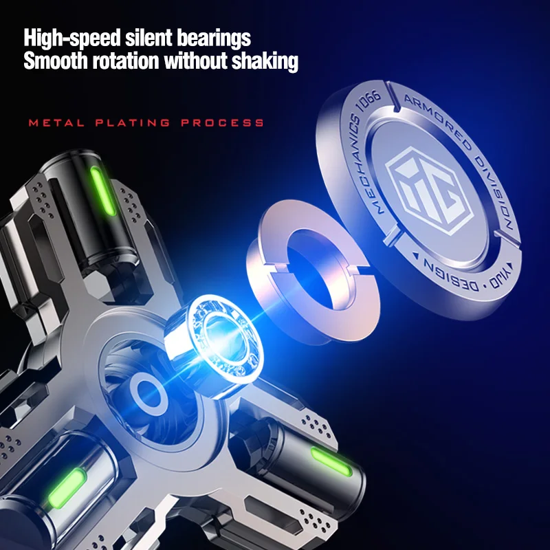 Glow Fidget Spinner Alloy EDC Long Spin Stress Relief - Image 4