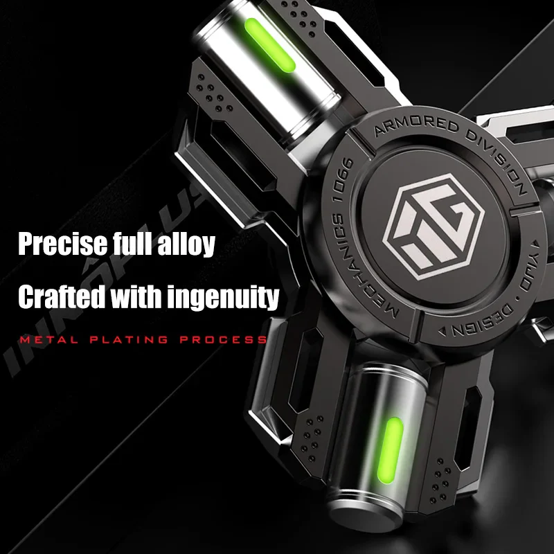 Glow Fidget Spinner Alloy EDC Long Spin Stress Relief - Image 5