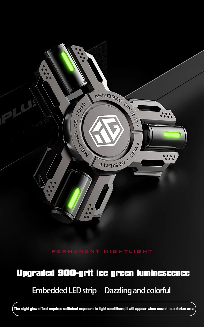 Glow Fidget Spinner Alloy EDC Long Spin Stress Relief - Image 7