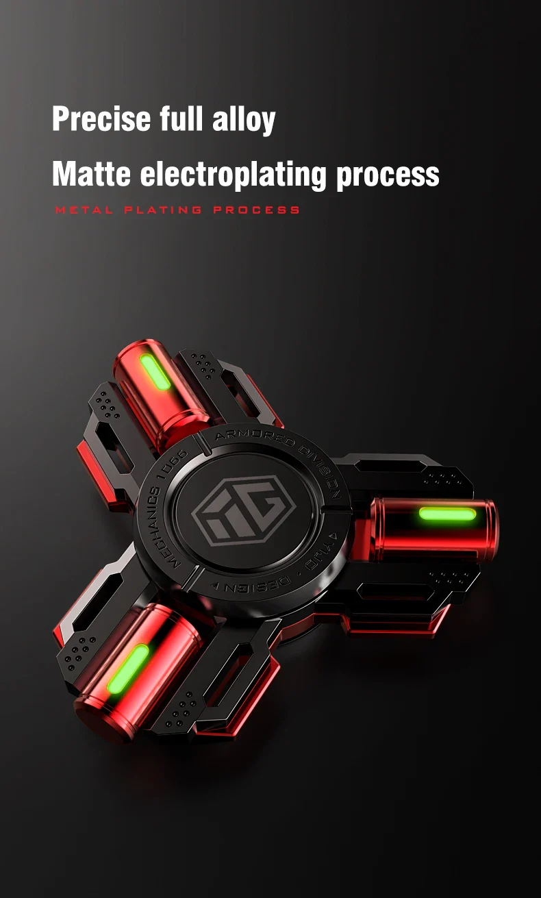 Glow Fidget Spinner Alloy EDC Long Spin Stress Relief - Image 9