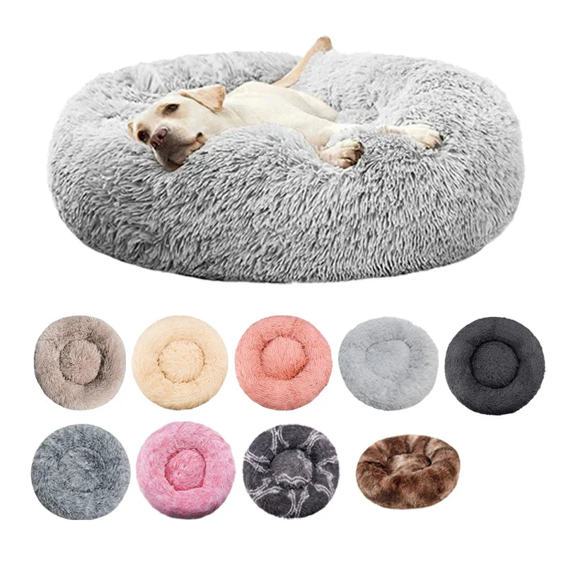 Pet Bed Round Plush Bed Winter Warm 2026 Washable Cozy Comfort For Pets