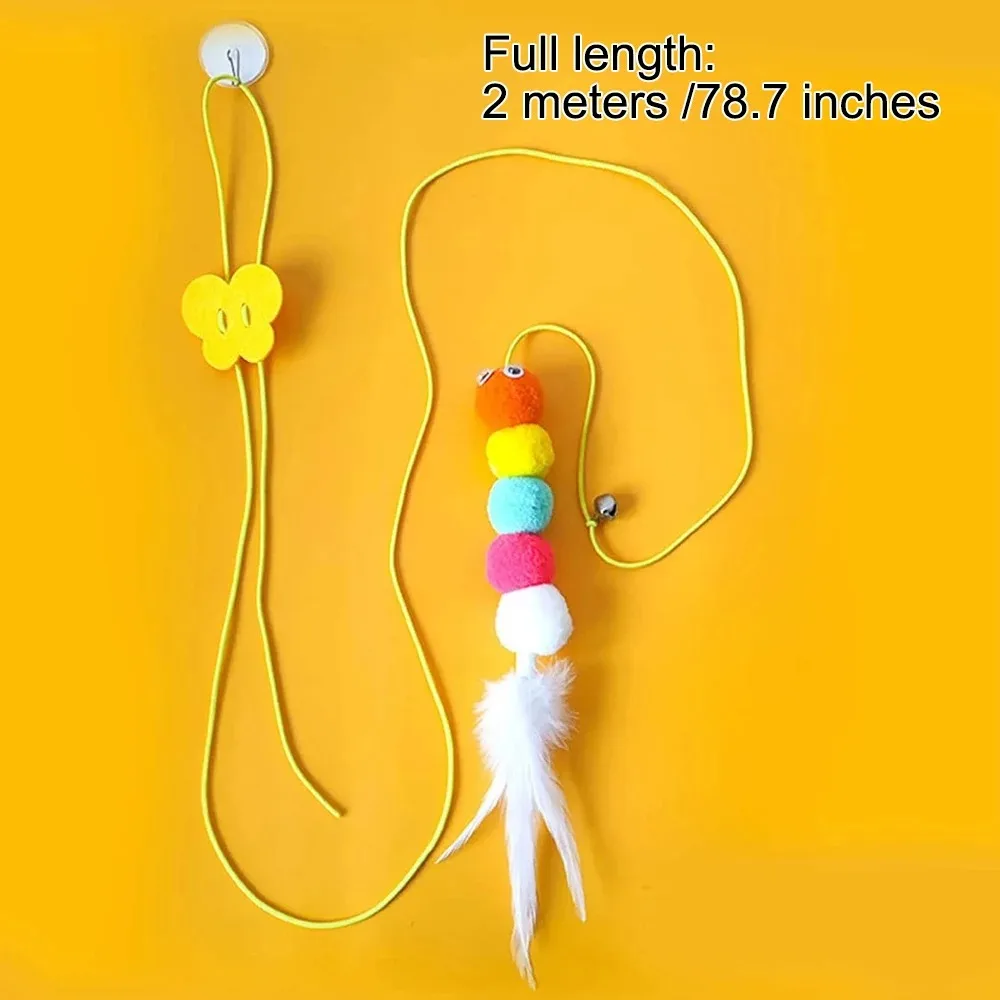 Pet Cat Toys Funny Stick Kitten Elastic Rope Dragonfly Feather Bell Swing - Image 2