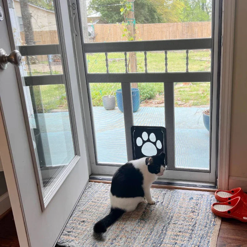 Pet Door Lockable Magnetic Screen Flap Panel Universal Door Gate Window Pet Entry Spring 2025 Easy Install Secure - Image 2