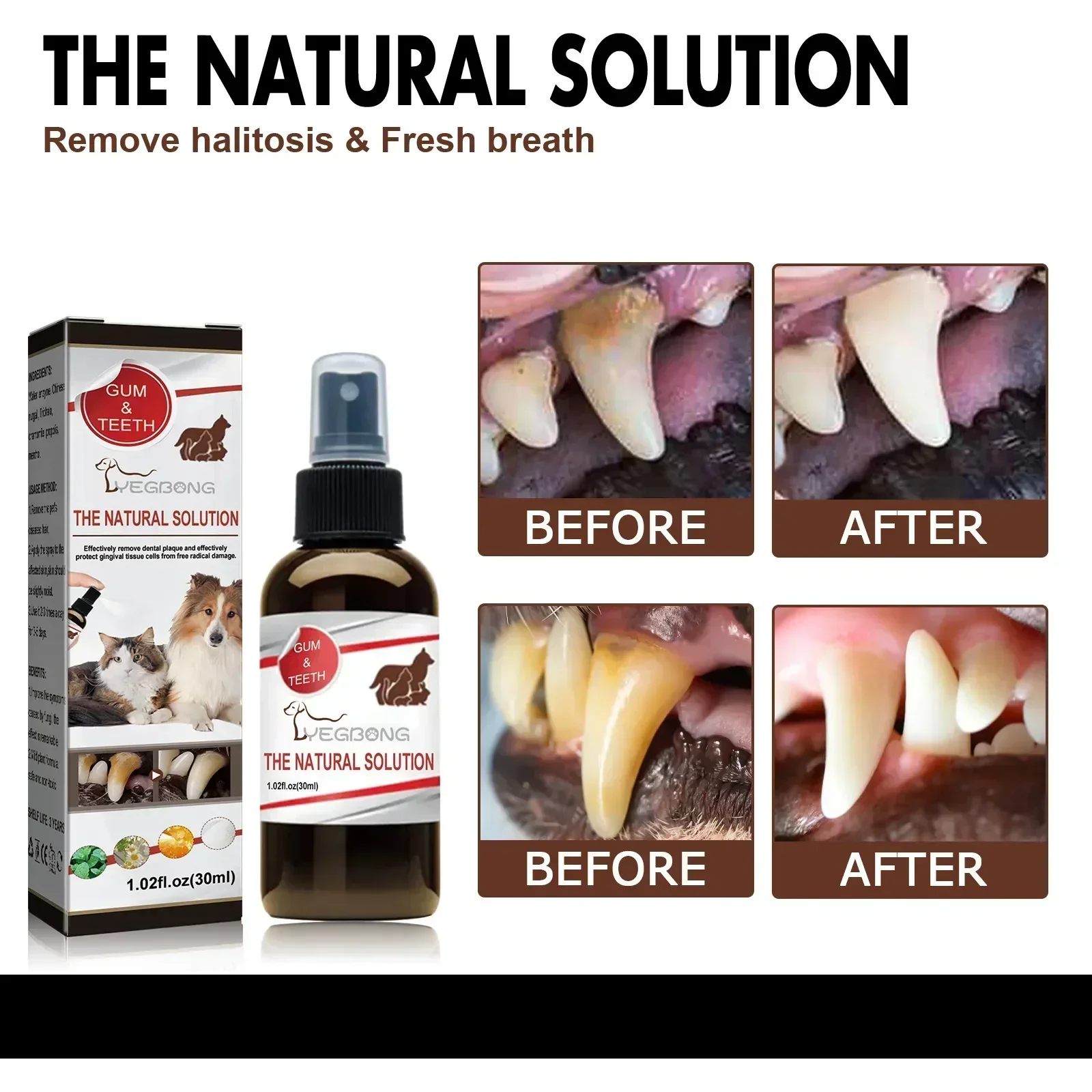 Pet Grooming Care Dental Spray for Dogs & Cats - Bad Breath Freshener & Oral Cleaning, 30ml - Image 2