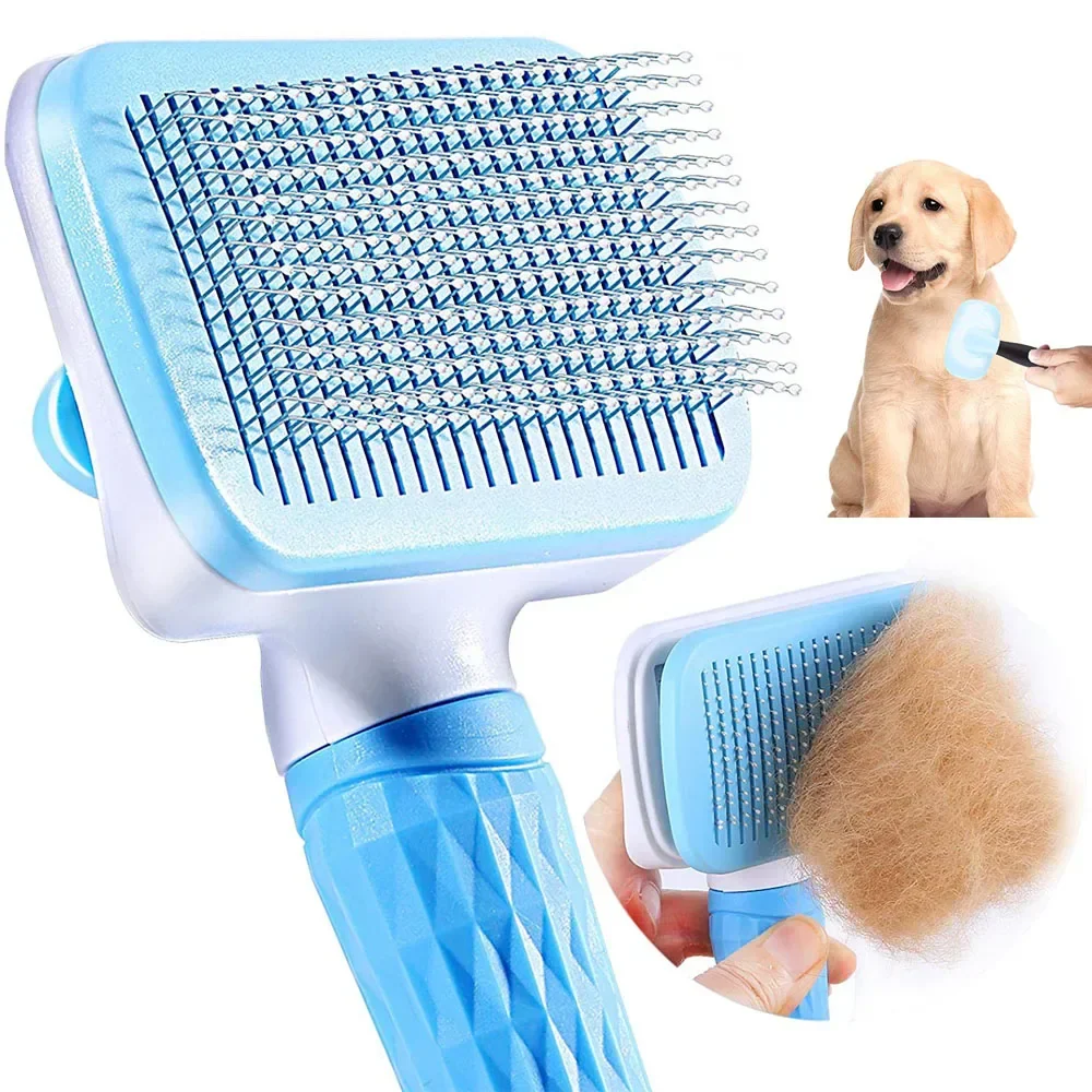 Pet Grooming Care Dog & Cat Hair Remover Brush - Long Hair Grooming Comb for Easy Cleaning - Image 2