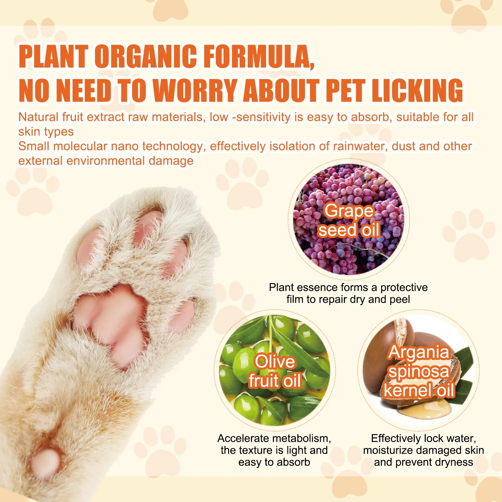 Pet Grooming Care Paw Balm for Cats & Dogs - Moisturizing 50g Cream for Paws & Nose Repair - Image 2