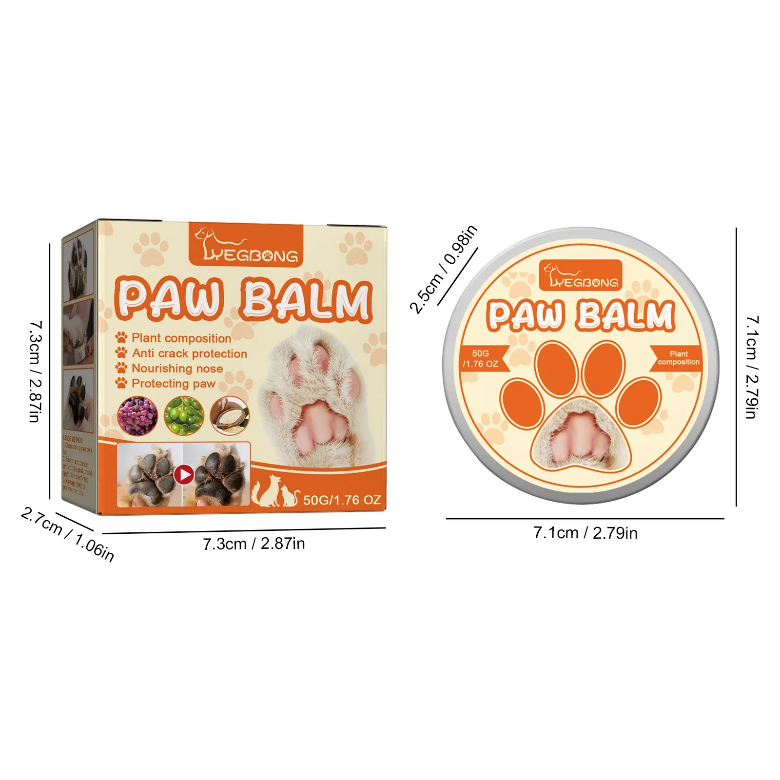 Pet Grooming Care Paw Balm for Cats & Dogs - Moisturizing 50g Cream for Paws & Nose Repair - Image 6