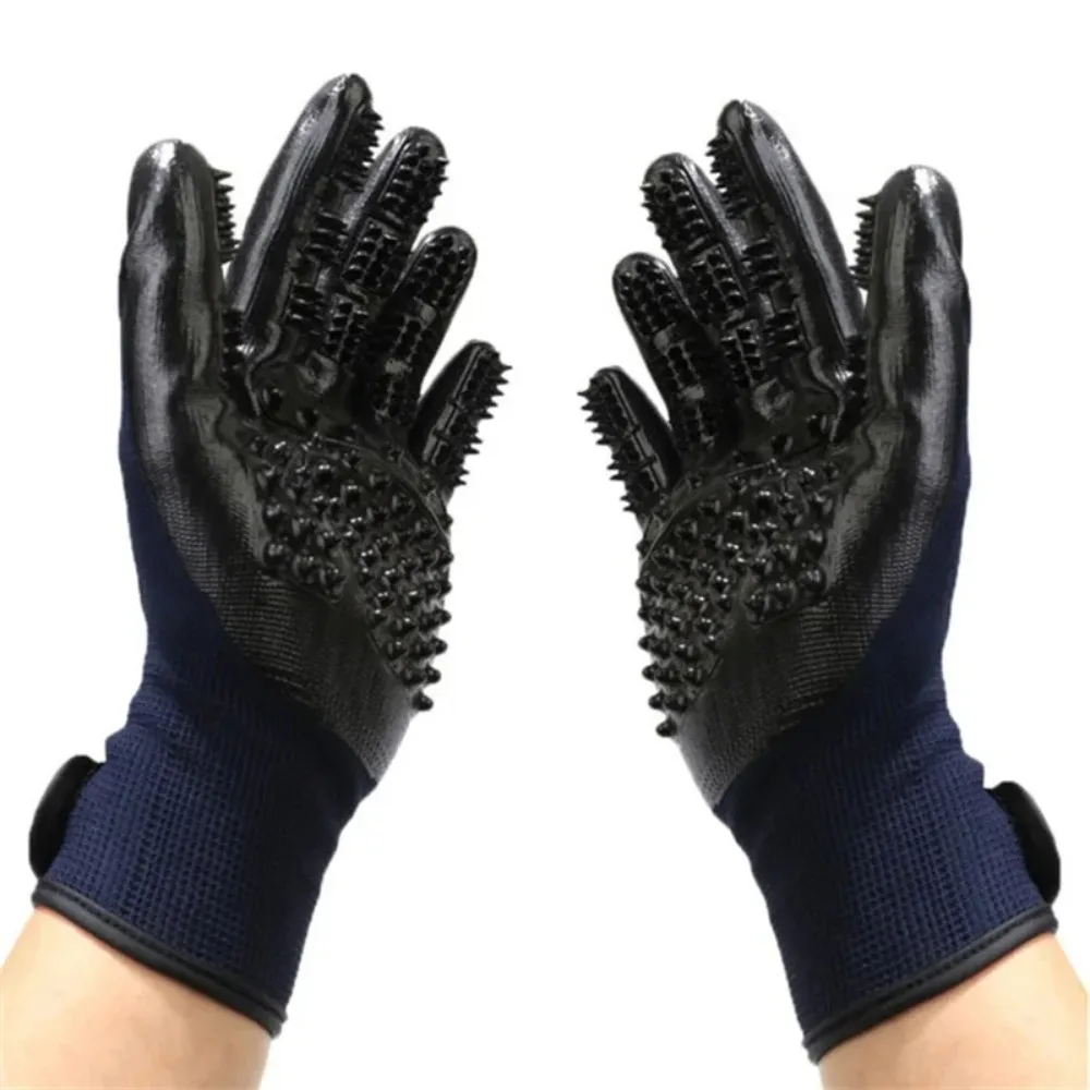 Pet Grooming Gloves Teal Rubber Bath Gloves Spring 2026 Hair Removal Non Slip Gentle Massage - Image 2