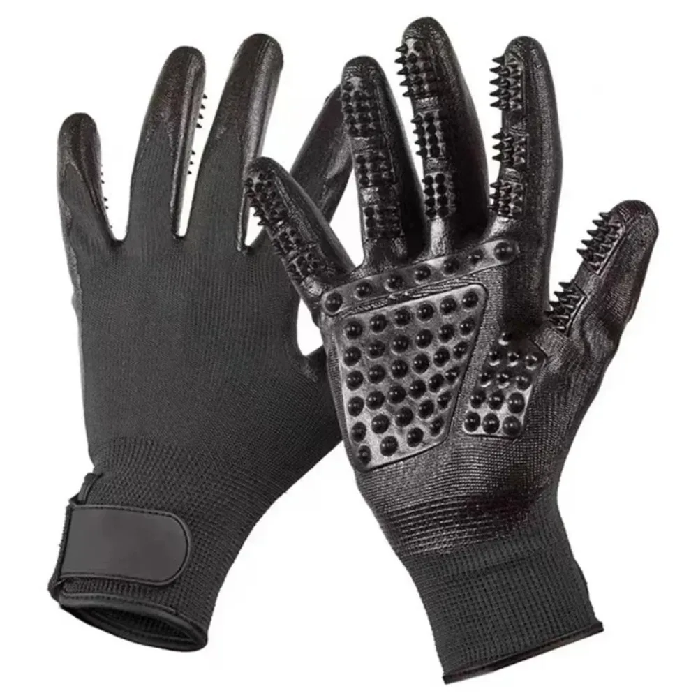 Pet Grooming Gloves Teal Rubber Bath Gloves Spring 2026 Hair Removal Non Slip Gentle Massage - Image 3