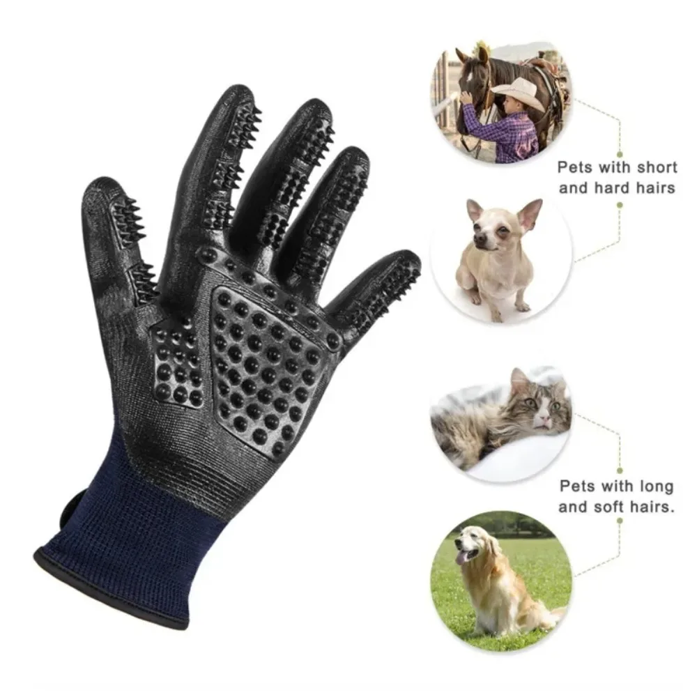 Pet Grooming Gloves Teal Rubber Bath Gloves Spring 2026 Hair Removal Non Slip Gentle Massage - Image 5