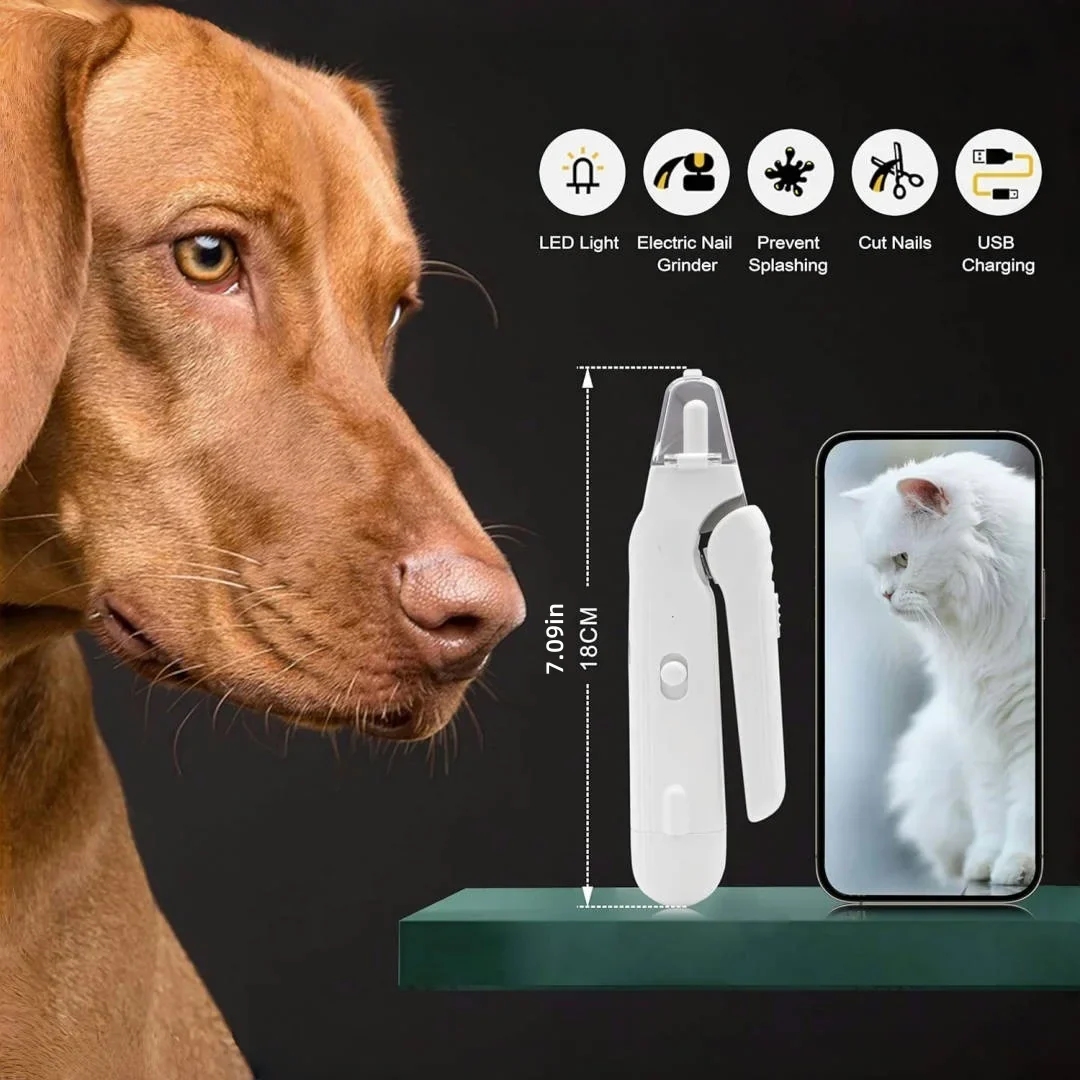 Pet Nail Grinder Quiet Grooming Tool With 2 LED Lights Safe Cat And Dog Nail Care Holiday Gifts 2026 - Image 2