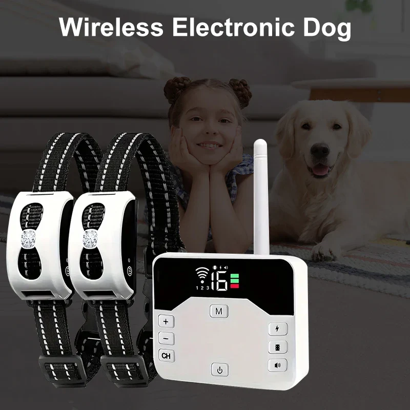 Pets Wireless Electronic Fence - IP65 Waterproof Rechargeable Remote Control Training Collar - Image 2