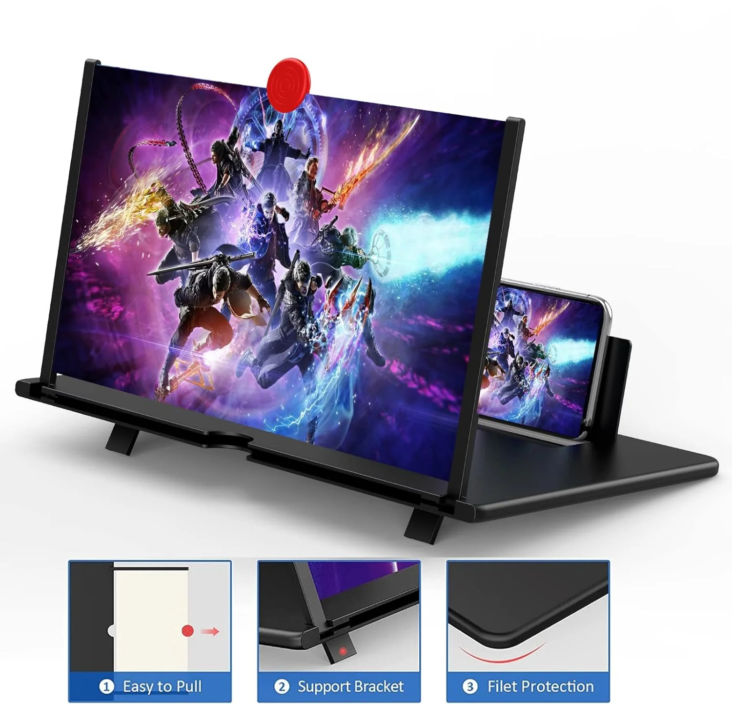 Phone Screen Magnifier 12 Inch Foldable Battery Free View Enhancer For Movies Videos And Gaming Back To School 2025 - Image 2