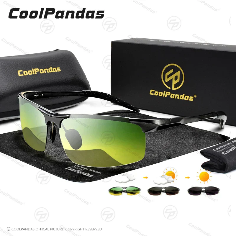 Photochromic Sunglasses Rimless Polarized Driving Night Vision Anti Glare Summer 2025 - Image 3