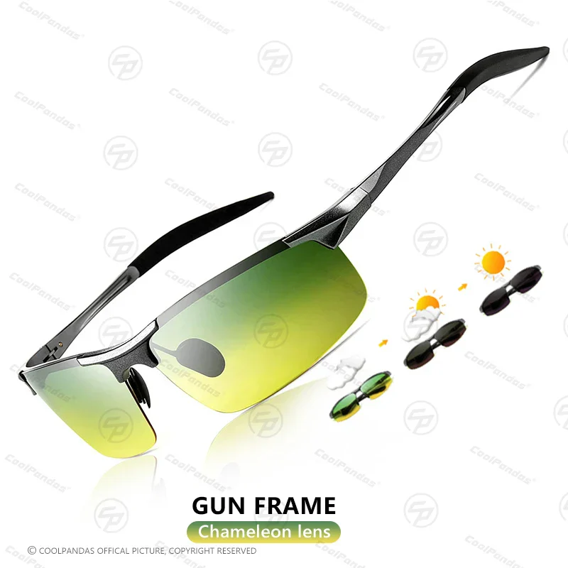 Photochromic Sunglasses Rimless Polarized Driving Night Vision Anti Glare Summer 2025 - Image 7