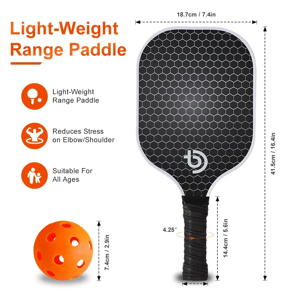 Pickleball Paddles Carbon Fiber Surface Kit USAPA Approved Two Paddles Carry Bag Balls Fall 2025 Durable Control - Image 2