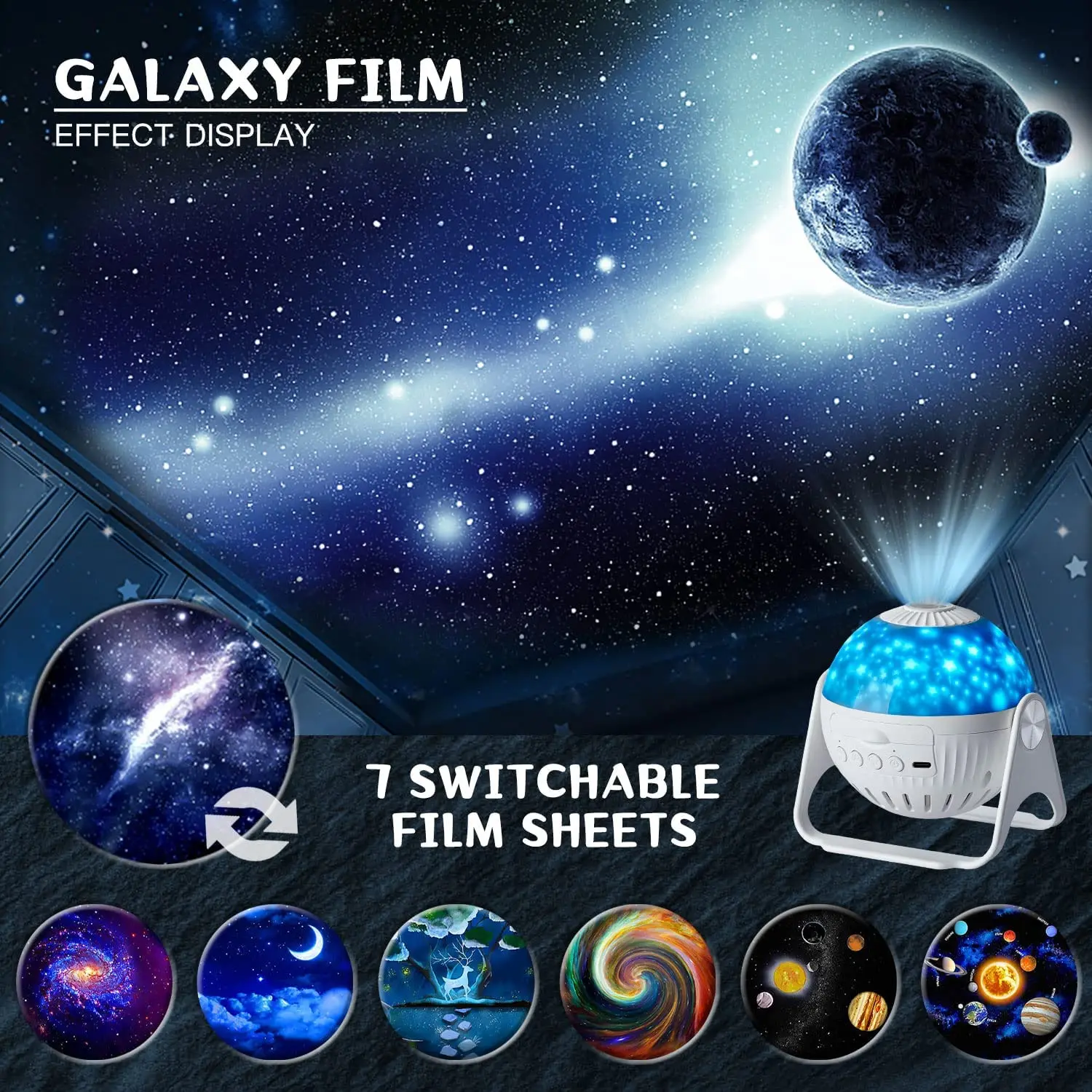 Planetarium Galaxy Night Light Projector - 360° Adjustable Star Sky Lamp for Kids - Image 5