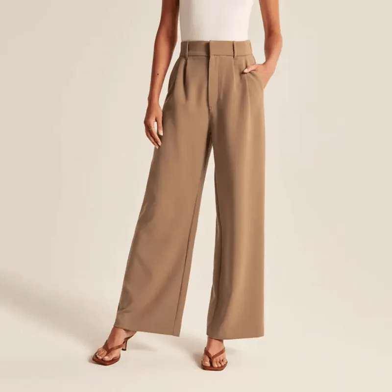 Pleated Trousers for Women, High-Quality Relaxed Fit Pants with Sophisticated Design, Versatile for Casual and Formal Wear - Image 8