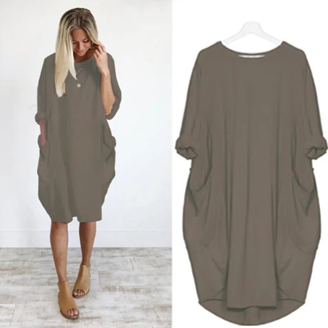 Plus Size Women's Dress with Pockets, Oversize Relaxed Fit, Soft Lightweight Fabric, Sizes S-5XL - Image 10