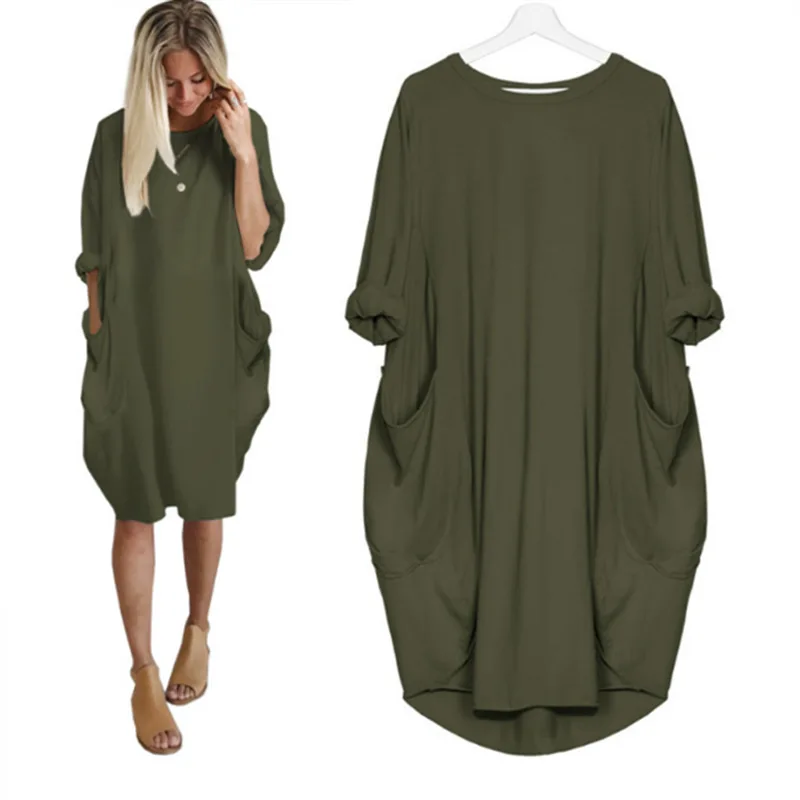 Plus Size Women's Dress with Pockets, Oversize Relaxed Fit, Soft Lightweight Fabric, Sizes S-5XL - Image 12