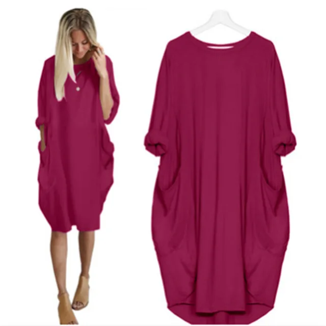 Plus Size Women's Dress with Pockets, Oversize Relaxed Fit, Soft Lightweight Fabric, Sizes S-5XL - Image 14