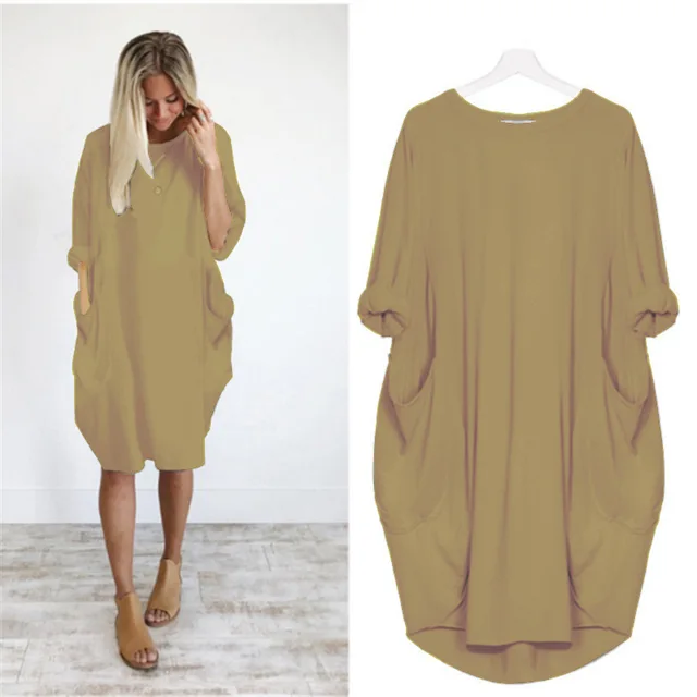 Plus Size Women's Dress with Pockets, Oversize Relaxed Fit, Soft Lightweight Fabric, Sizes S-5XL - Image 5