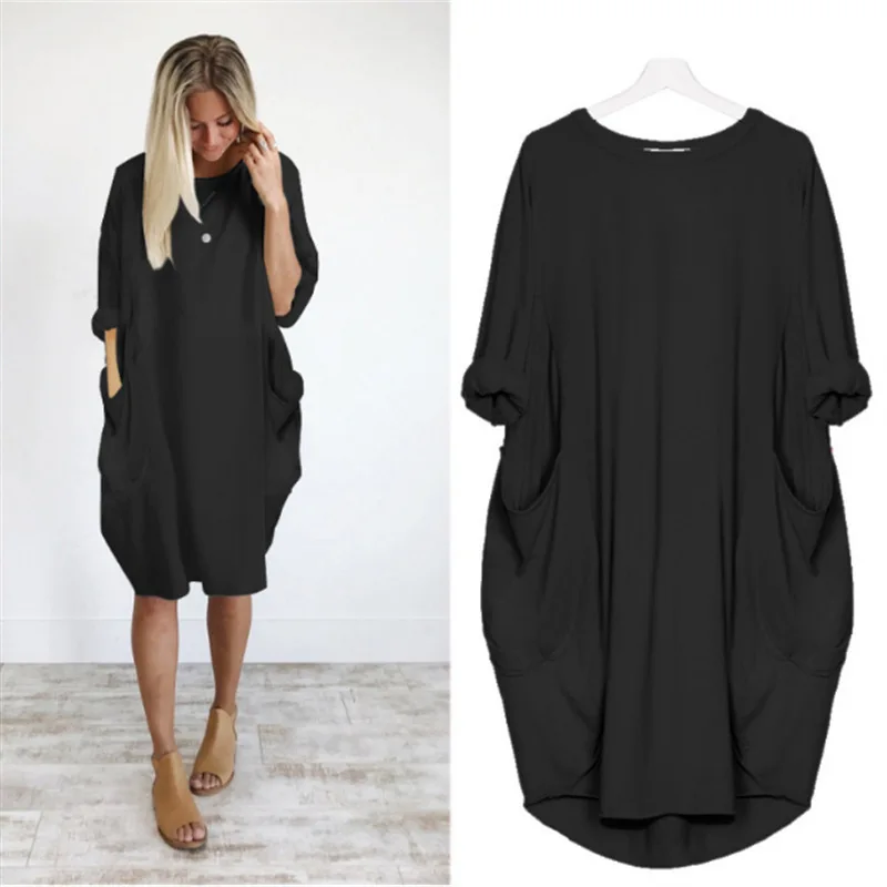 Plus Size Women's Dress with Pockets, Oversize Relaxed Fit, Soft Lightweight Fabric, Sizes S-5XL - Image 7