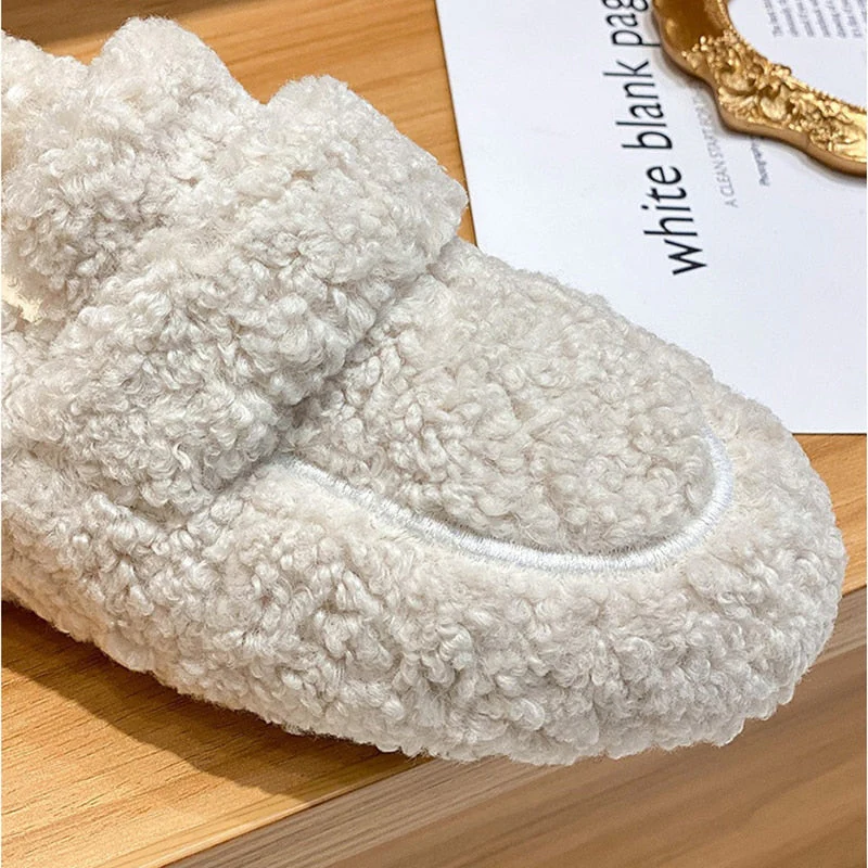 Plush Slip-On Shoes with Non-Slip Sole for Comfort and Style, Warm Indoor Footwear, Lightweight Casual Shoes - Image 5