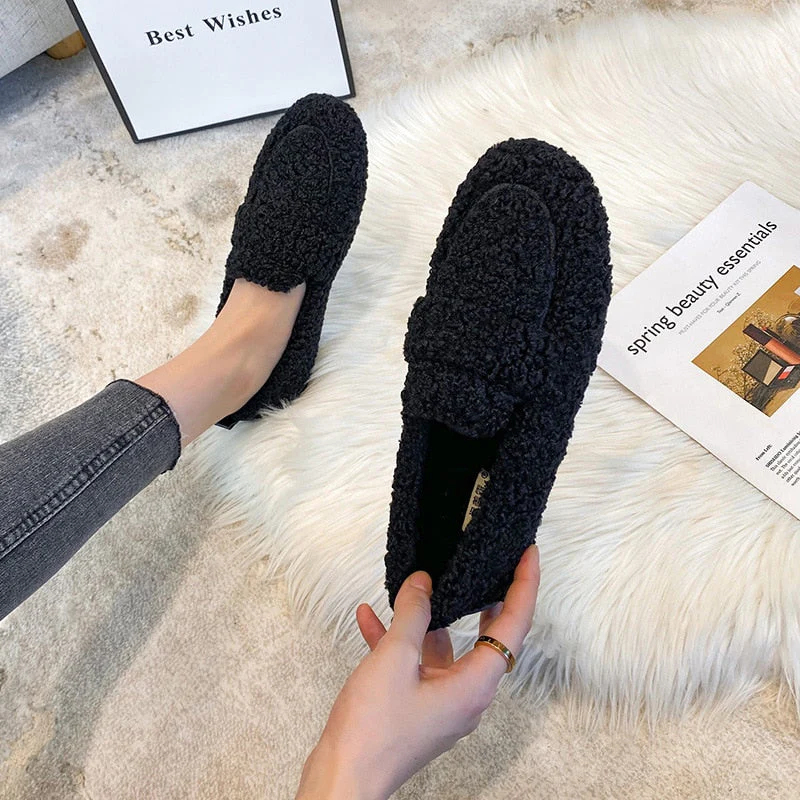 Plush Slip-On Shoes with Non-Slip Sole for Comfort and Style, Warm Indoor Footwear, Lightweight Casual Shoes - Image 7