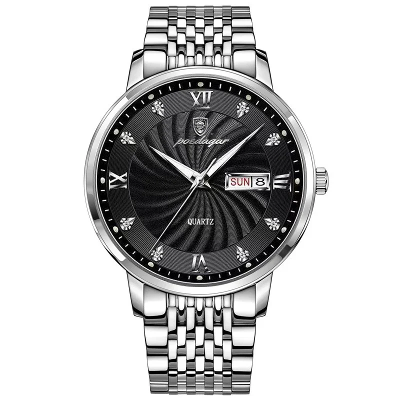 Quartz Wristwatch Stainless Steel Luminous Date Week - Image 14