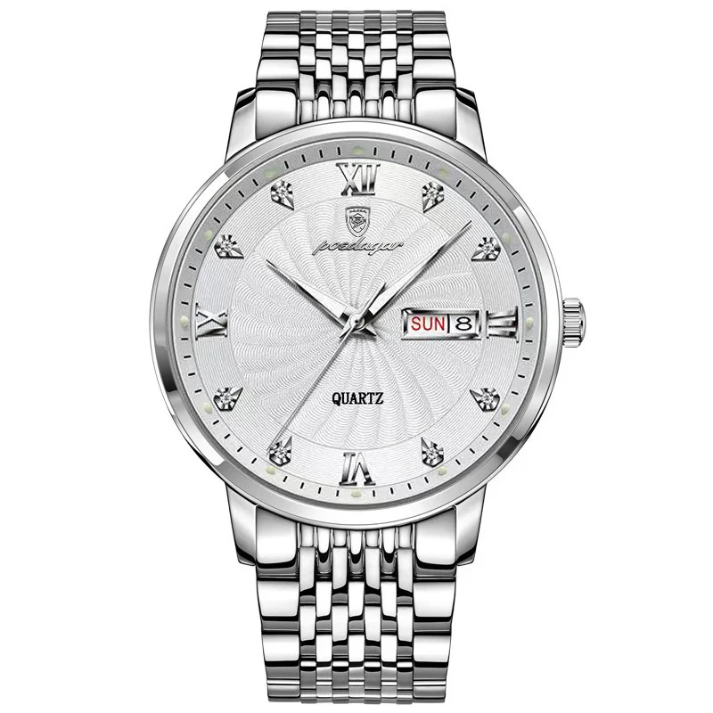 Quartz Wristwatch Stainless Steel Luminous Date Week - Image 15