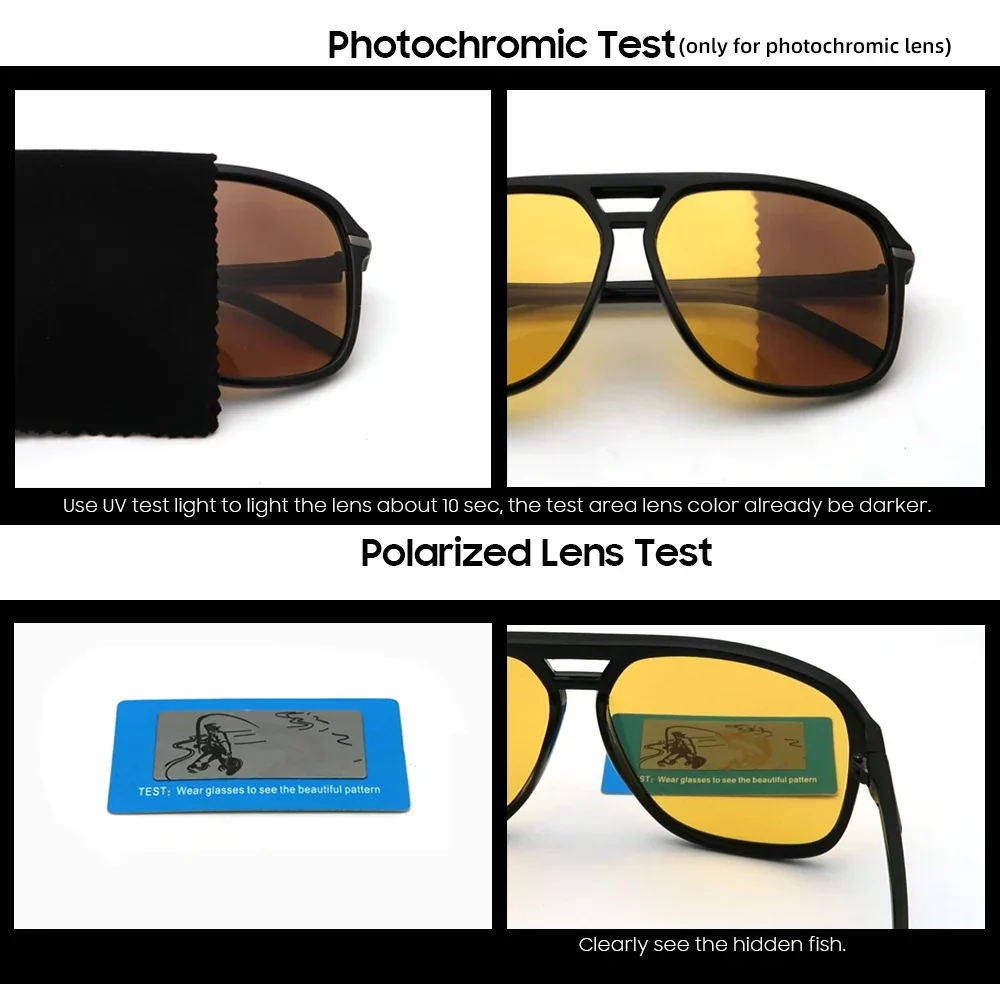 Polarized Night Vision Sunglasses Oversized Square Photochromic Lenses For Day To Night Driving Fall 2025 Trend - Image 2