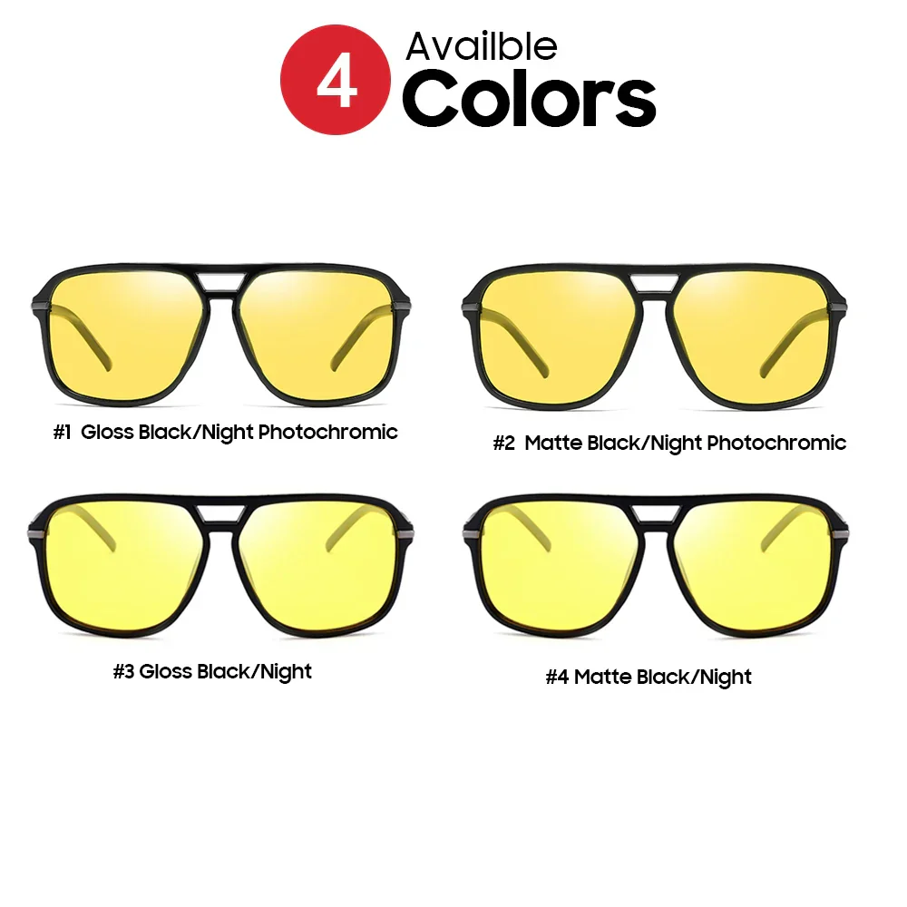 Polarized Night Vision Sunglasses Oversized Square Photochromic Lenses For Day To Night Driving Fall 2025 Trend - Image 6